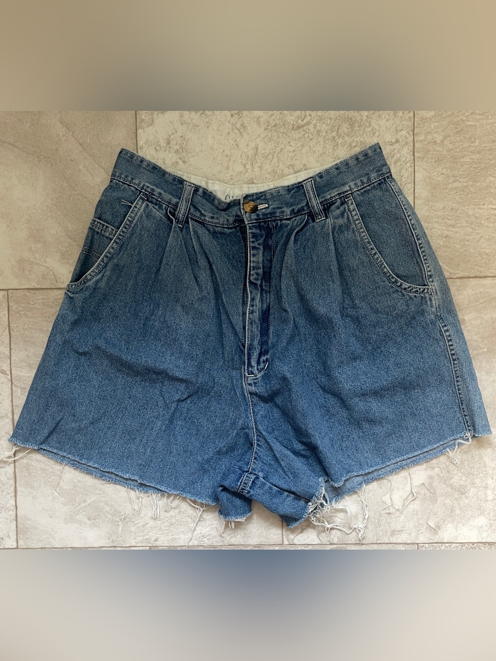 High-Waist Blue Denim Women’s Shorts